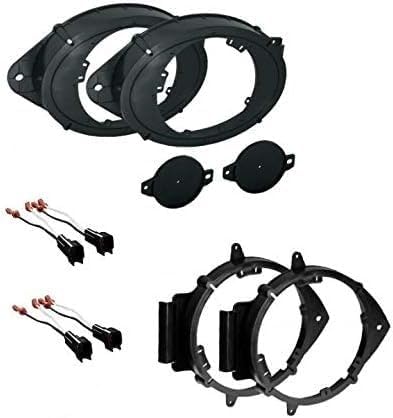 2 pares de altavoces de automóvil de 6 pulgadas, 6.5 pulgadas, 6.75 pulgadas (o 6 x 9 frontales) + placas de soporte de montaje de tweeter con