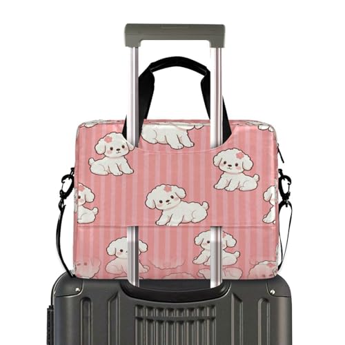 Maletín para portátil con diseño rayas rosa y flores miniatura 4