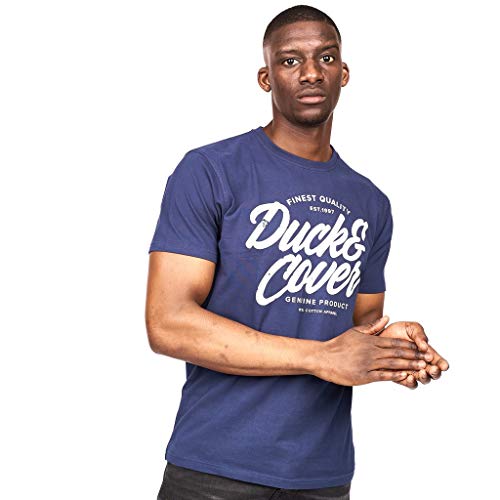 Duck and Cover - Camiseta con Cuello Redondo para Hombre Verde Abrigo de Marinero M