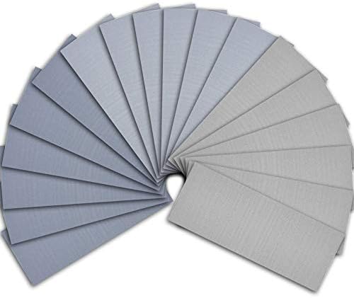 AUSTOR 18 Pcs Wet and Dry Sandpaper 3000 5000 7000 High Grit Assorted, 9 x 3.6 Inches Abrasive Paper for Automotive Sanding Wood Furniture Finishing