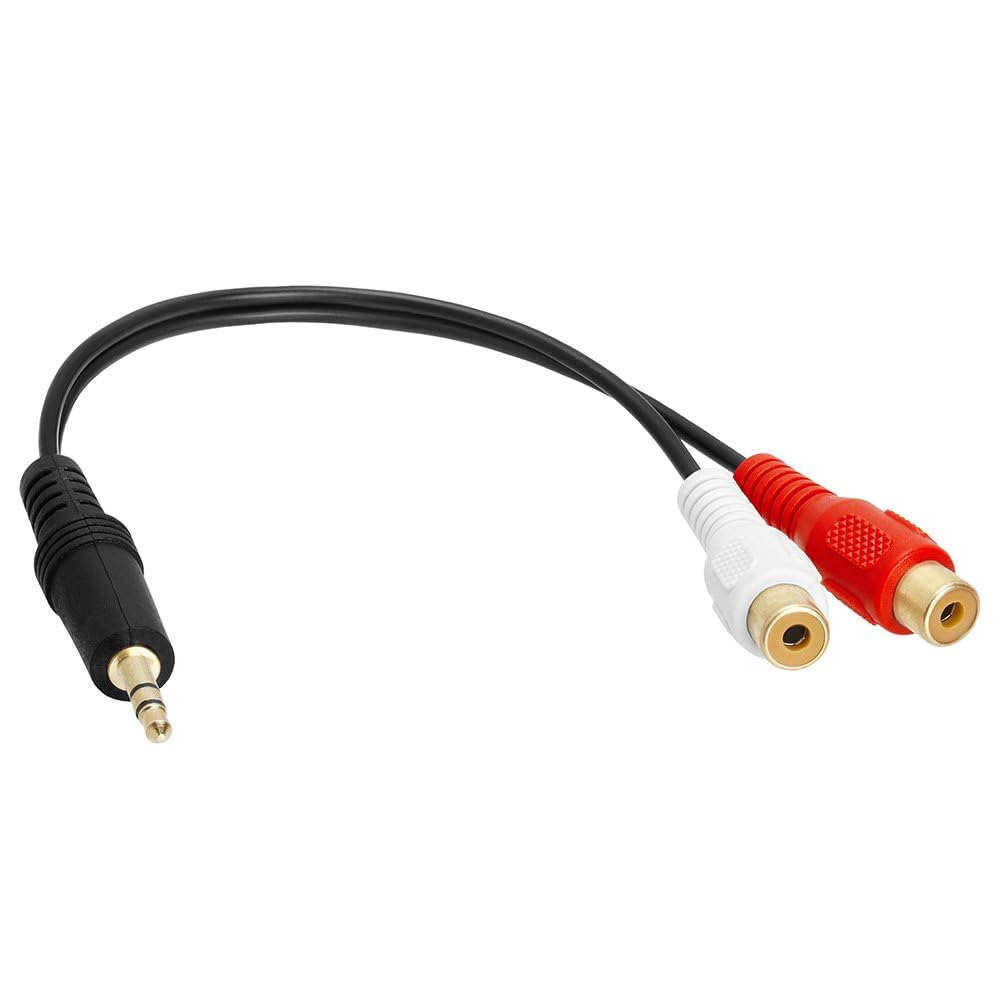 Cmple - 3.5mm Mini Plug to 2 RCA Jack Gold Plated Y Adapter, 3.5mm Male to 2 Female Jack Stereo Audio Cable