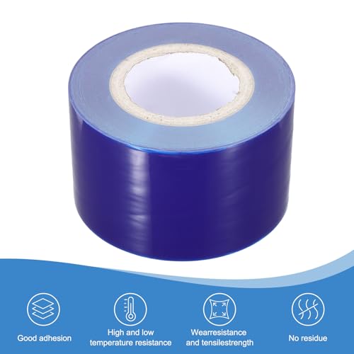Image of PATIKIL Removable Protective Film Tape, 3.5 Inch x 656 ft PE Surface Protective Scratch Film Tape Roll for Furniture Electrical Appliances Plastic Hardware Medium Stickiness, Blue