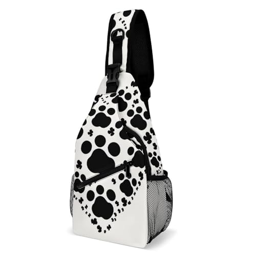 Mochila deportiva de pecho con diseño Dog Paw Print Love Heart