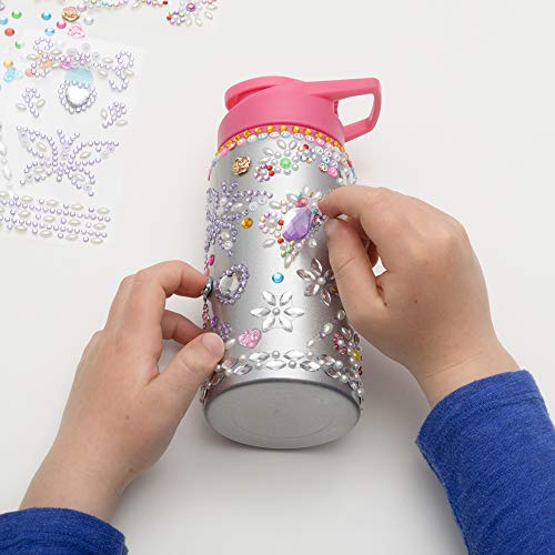 Purple Ladybug Decorate Your Own Water Bottle for Girls with Tons of Rhinestone Glitter Gem Stickers - BPA Free, Kids Water Bottle Craft Kit - Cute Gift for Girl, Fun DIY Arts and Crafts Activity - Thumbnail 4