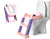 Edibaby, Adaptador wc niños con escalera, Reductor de Aprendizaje para Baño Inodoro, Portátil y Plegable, Ajustable, Total Compatibilidad, Cojín Acolchado, de 1 a 7 años