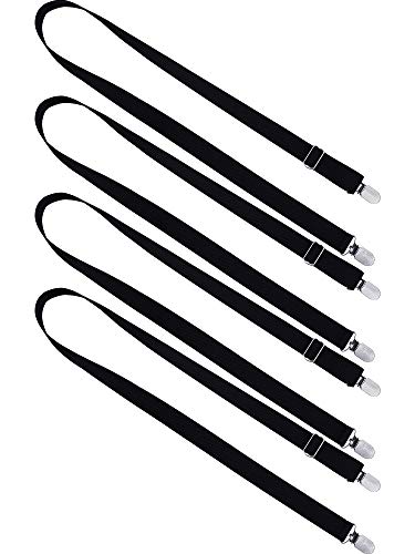 Satinior Mitten Clips Fully Adjustable (23.6-47.2 Inch) Glove Clips Elastic Gloves Clip for Kids (Black, 4 Pieces)