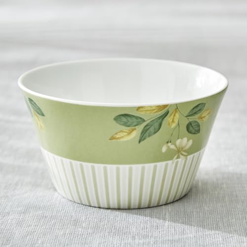 Image of Home Centre |Mandarin Botanica Emily Set of 3 Bone China Printed Serving Bowl - 470ml|Single Crockery|Crockery|Bowls|Green