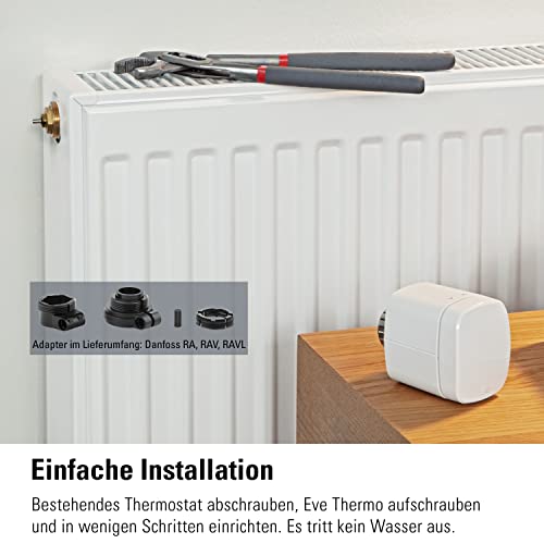Eve Thermo (Apple Home) - Smartes Heizkörperthermostat, spart Heizkosten, Moderne Heizungssteuerung...