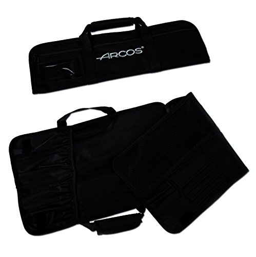 Arcos Bolsa para Cuchillos Profesional - Capacidad 4 Piezas - 100% Poliéster, 460x275 mm - Almacenamiento Seguro y Portátil (Cuchillos No Incluidos) - Negro