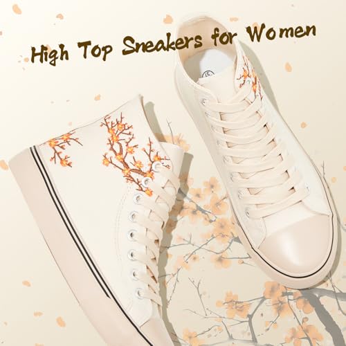 Iarus High Top Sneakers for Women White Canvas Comfortable Shoes for Women Walking Casual Sneakers Tennis Shoes4