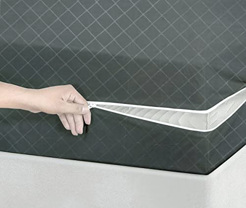 Image of BSB HOME Premium Cotton Mattress Cover /Protector with Zipper Chain| Available in Provides All Around Protection with 360 Encasing |72 inchx36 inch (6x3 ft) - Pack of 2 - Grey