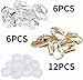 12 Pieces Clip-on Earrings Converter Components for Non-Pierced Ears and 12 Pieces Comfort Earring Pads, Gold and Silver
