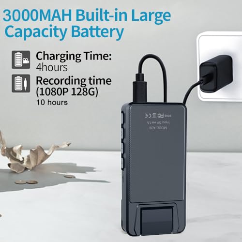 Caméra miniature A39 Full HD 1080p avec carte TF 128 Go et batterie 3000 mAh