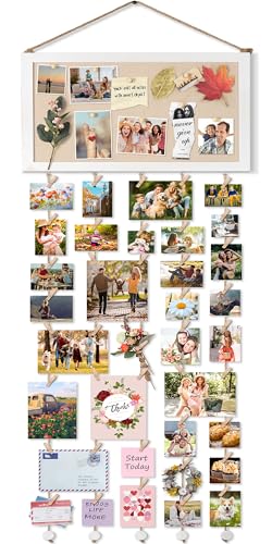 Bikoney Large Collage Picture Frame with Bulletin Board, Hanging Photo