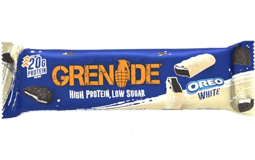 Grenade High Protein, Low Sugar Bar, 12 x 60g - Oreo White