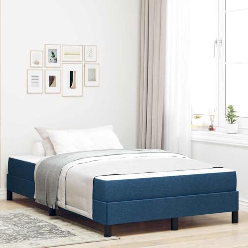 Genérico Cama Tipo Box Spring con colchón Azul 120 x 190 cm Tela,Camas y Accesorios,Camas y somieres-3398478