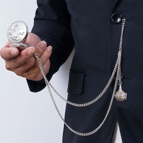 Chaîne de montre de poche Albert avec pendentif diffuseur, cadeau homme - 3