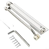 Cierrapuertas automático para uso doméstico, mecanismo de cierre de puerta de aleación de aluminio con fuerza de cierre ajustable y diseño de amortiguador silencioso, compatible con izquierda o