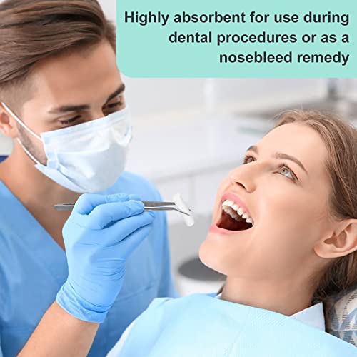 200 Stück 1,5 Zoll Zahnärztliche Gaze Baumwollrollen, nicht steril, 100% natürliche Baumwolle, hoch saugfähige Baumwolle für Mundgaze und Nasenbluten für Kinder und Erwachsene.