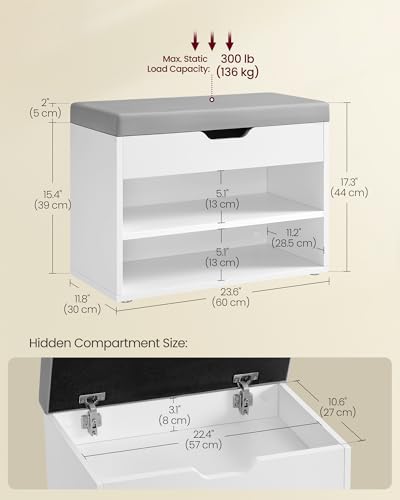 Vasagle ULHS020W01 Shoe Bench With Cushion thumb #2