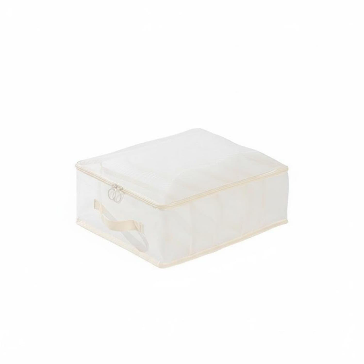 Large Capacity Wardrobe Compartment Organizer Compartmentalized Design Clothes Storage Bag Portable Handles Zippered Mesh Storage Box for Travel, L, 5 Grids-image-25