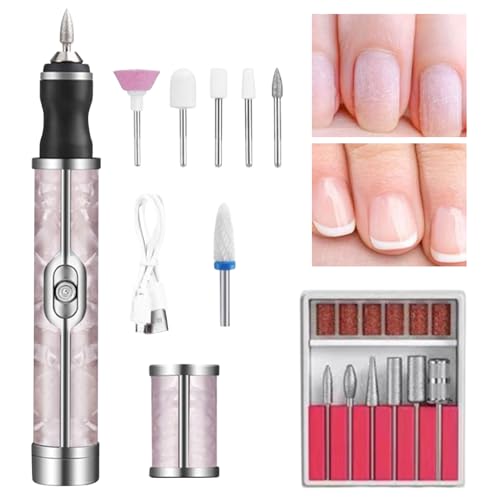 Wusideday Lima de uñas eléctrica | Juego de taladro de uñas portátil, accesorios de manicura, herramientas de uñas de mano, removedor de esmalte de gel para manicura en casa