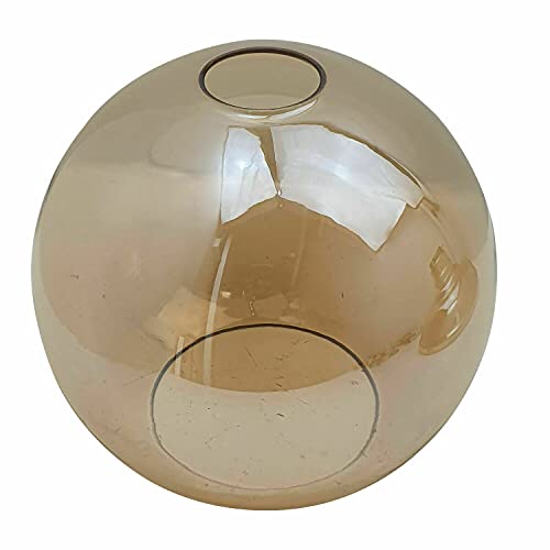 DC VOLTAGE Modern Amber Glass Globe-Shaped Lampshade Pendant Light E27 Fitting 4cm Opening, Compatible with Ceiling Lights, Bedside Lamps in Bedroom, Living Room, Kitchen