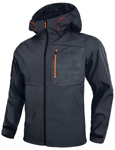 Men's Softshell Jacket Lightweight Waterproof Hooded Insulated