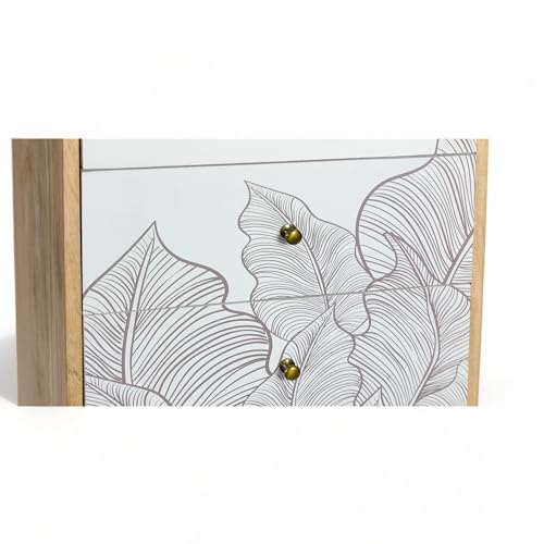 Image of Solid Wood Ranthambore Chest of Drawer | Dresser with 4 Drawers | Wooden Chest of Darwers | Chest of Drawers with Storage | Finish- Natural and White
