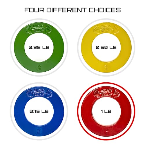 Image of Micro Gainz Calibrated Fractional Weight Plate Set of 2 Plates, Choose Set (.25LB-1.25LB), Designed for Olympic Barbells for Strength Training & Micro Loading Bar Weights, Made in USA