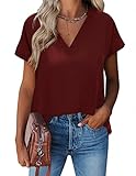 Oberteile mit geschwungenem High-Low-Saum und leichtem Faltendesign auf der Vorderseite können Hüfte und Bauch perfekt verbergen, sodass Sie einen anmutigen Look mit Jeans, Shorts, Hosen, Leggings und Röcken zeigen können.