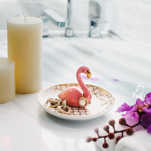 Image of PUDDING CABIN Flamingo Gifts for Women Ring Holder for Jewelry, Pink Decor Flamingo Gift for Women Girls Friend Her Mom Mothers Day Birthday Christmas Thanksgiving Valentines