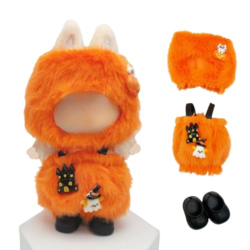 Christmas Halloween Clothes Outfit Set for 17cm Dolls(NO Doll) with Accessories Suit Cute Stylish Dress Up Set (Halloween Pumpkin)