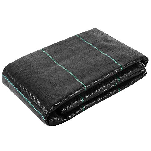 Estabilización UV Malla Geotextil Antihierbas , Grosor 100 g/m² Malla contra Malas Hierbas，Permeable Membrana de Control de Malas Hierbas para Paisaje 1mx25m，Ideal para Jardines, paisajismo, Caminos