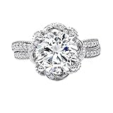 BWDHJLEY Anillo de compromiso de oro blanco de 18 quilates, anillos de compromiso de moissanita blanca redonda de 4 puntas de oro blanco para mujer, joyería real 750, T 1/2, Oro blanco de 18 quilates