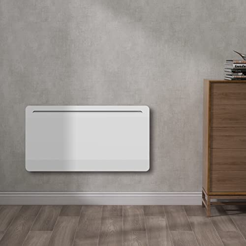 kalia radiateur électrique à inertie sèche ceramique écran lcd 2000w roswell, convection, blanc
