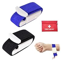 Stauschlauch, Venenstauer, 2 Stücke Blutabnahme Tourniquet, Fast Tourniquet mit Schnalle für Ärzte, Medical Nurse Tourniquet, für Medizinische Notfall Krankenschwester Erste Hilfe (Schwar+Blau)