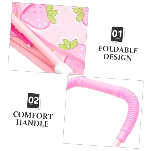 VANZACK Kleiner Puppenwagen Leicht mit Stauraum Realistischer Kinderwagen für Mädchen Puppenwagen für Rollenspiele und Puppenaccessoires – Bild 5