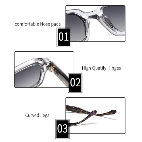 Image of grey jack TR90 Rectangle Polarized Sunglasses for Men Women,Stylish Full Rim Eyewear for UV Protection 21040