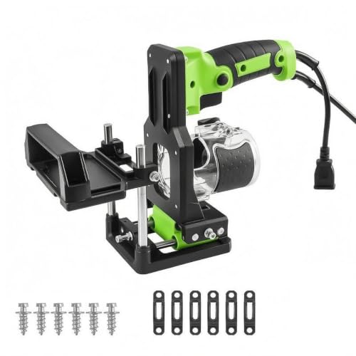 perfk Soporte para máquina ranuradora carpintería, soporte para máquina recorte madera, herramienta eléctrica con tornillo para empalme