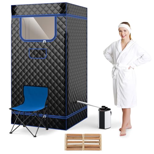RELAX4LIFE Sauna à Vapeur Portable, Tente Sauna Portable Vapeur 3L avec Température 9 Niveaux, Cadre...