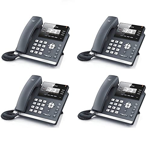 Yealink SIP-T41P Bundle of 4 IP Phone Revolutionarily New Design 3 VoIP Accounts