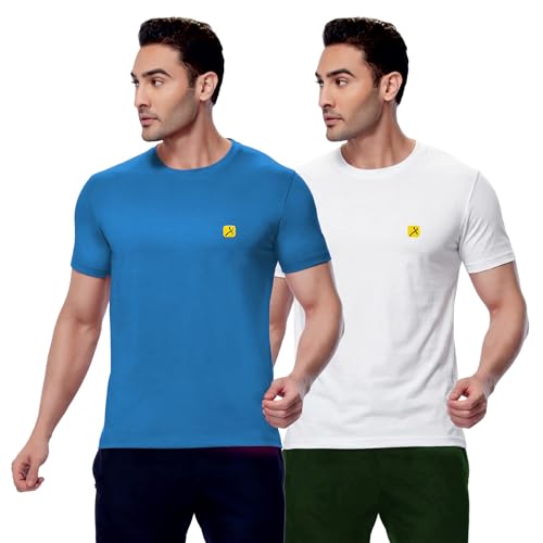 Image of AMUL COMFY Men's Cotton Plain Round Neck Half Sleeve Casual T-Shirts