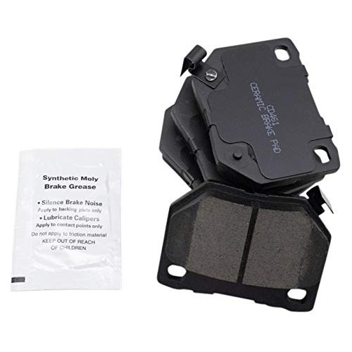 Image of TRQ Performance Rear Brake Pad and Rotor Set Ceramic Coated Drilled Slotted Rotors Compatible with 2006-2007 Subaru Impreza