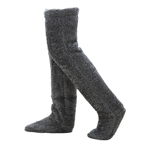 UIVXXUDOver Knee Fuzzy Socks high Plush Stockings Fuzzy Long Leg Warmers Winter Home Fluffy Sleeping Socks