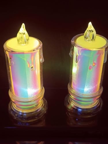 Image of Zen LED Tea Light Candles | Flameless & Smokeless Diya | Decorative Acrylic Candle | Home Decor, Navratri Decor Items, Diwali Decoration Item, Room, Table, Pooja Room Decor (Yellow) | Popo Toys