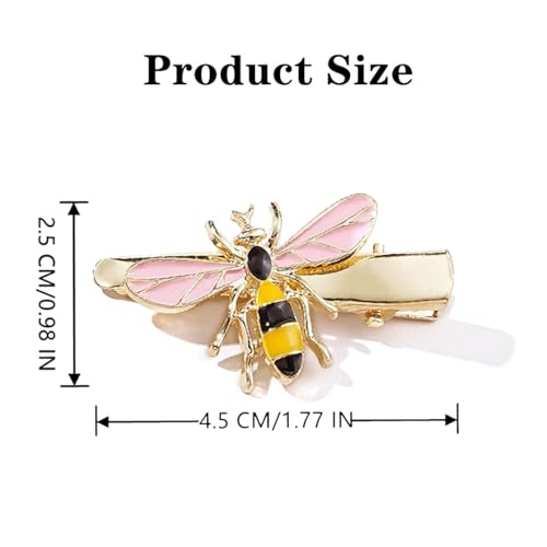 Pinzas para cabello metálicas abeja 6 piezas miniatura 2