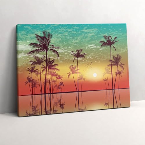 Palmiers tropicaux au coucher du soleil pour une ambiance zen