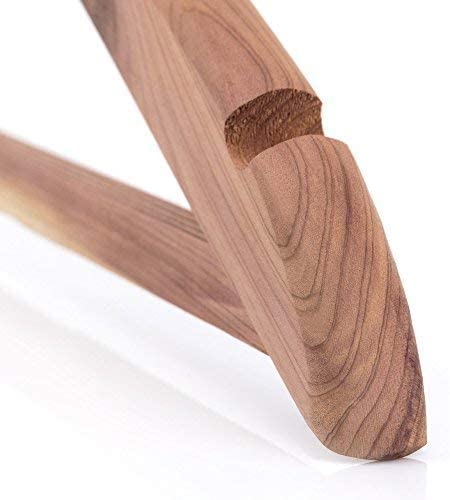 Hangerworld, 30 natuurkleurige houten kleerhangers met antislip broekstang, 45 cm