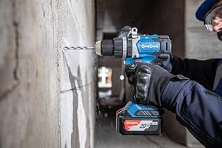 Dong Cheng Akku-Schlagbohrschrauber-Set 18V 120Nm, Bürstenloser Schlagbohrmaschine mit 2x4,0Ah Akku, 24+3 Drehmomentstufen Schlagbohrer (zum Bohren, Schrauben, Schlagbohren, 13mm Bohrfutter, 2 Gang)